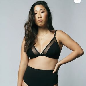Mary Young Contrast Bralette Black